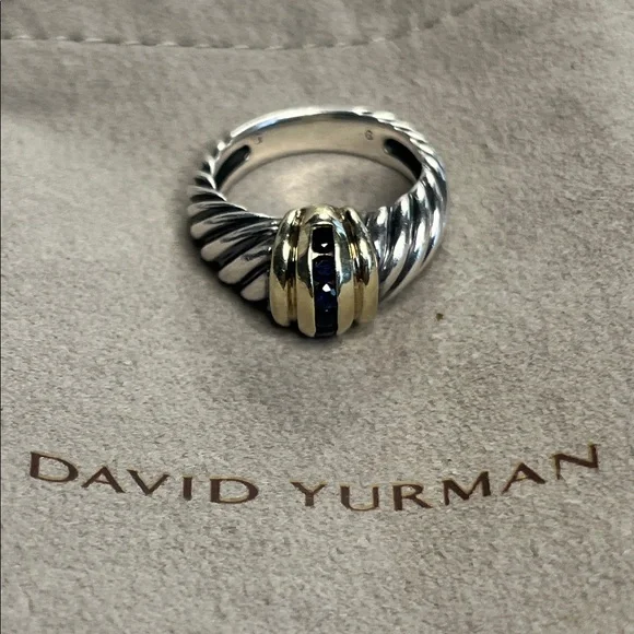 David Yurman Sapphire Cable Dome Ring - Picture 5 of 12
